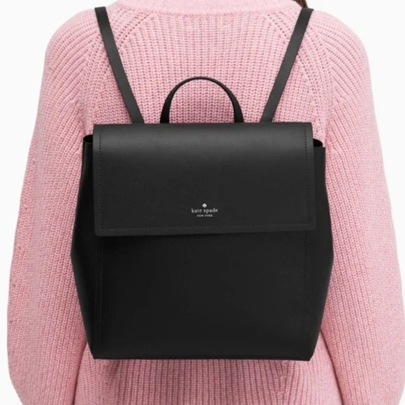 kate spade Black Smooth Leather Backpack - Picture 1 of 5